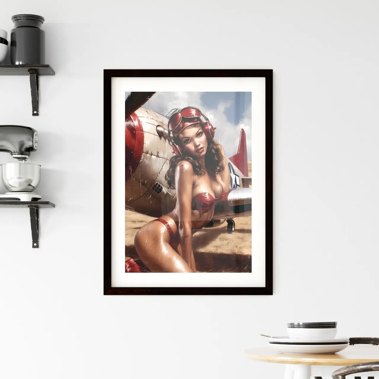 Uncommon pin up girl illustration Framed Print
