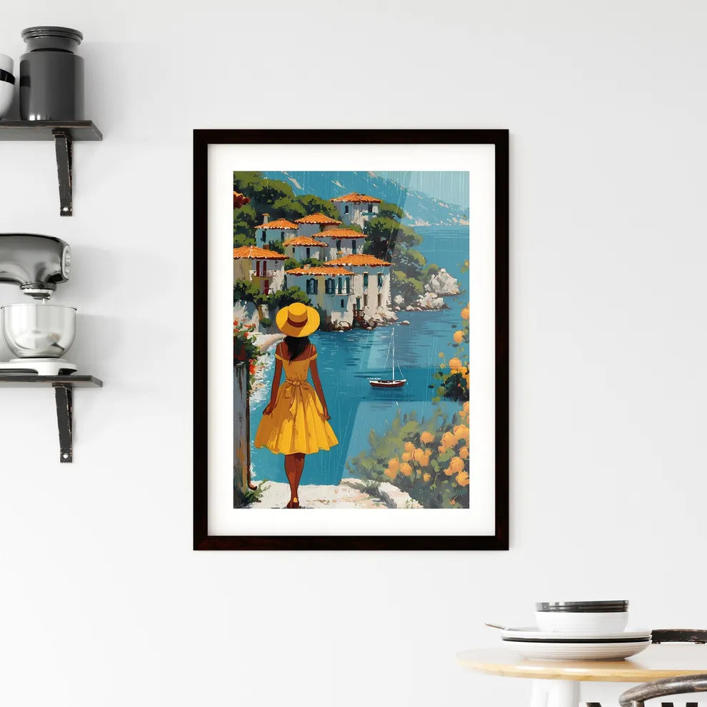 Orange Tree Vintage Art - Art print of a wom Framed Print