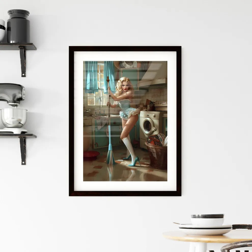 Housewife - Art print of a woman in a Framed Print