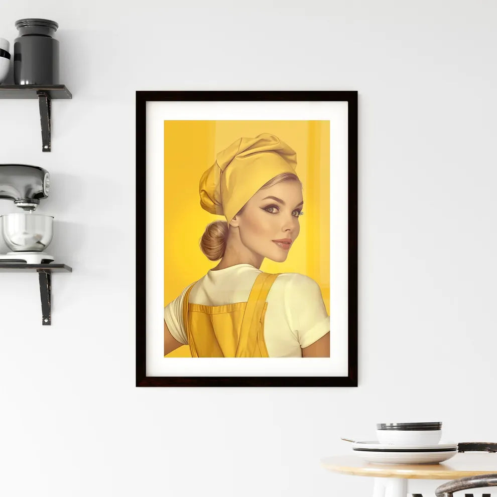 Amazing pin up girl illustration Framed Print