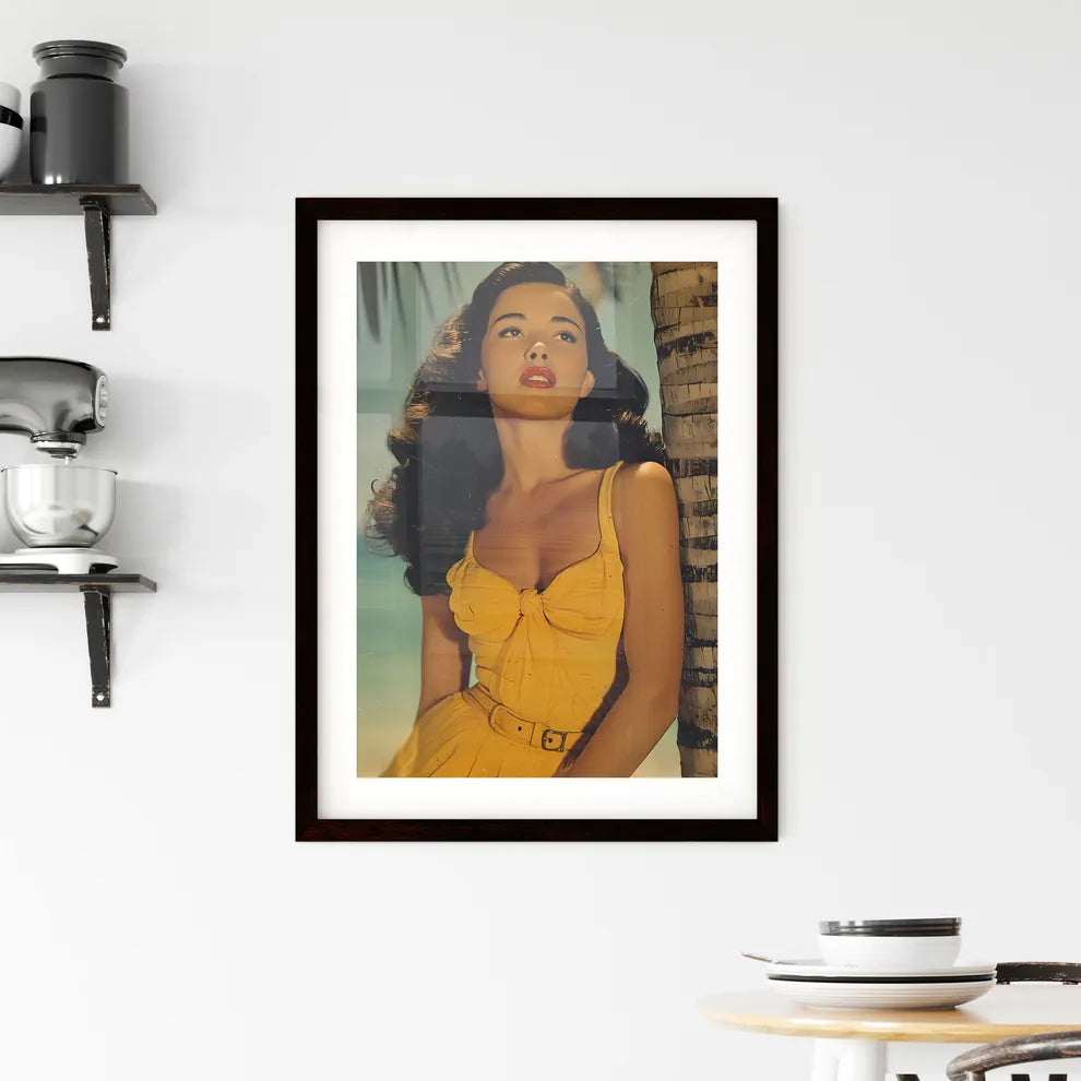 A day at the marina - Art print of a woman i Framed Print