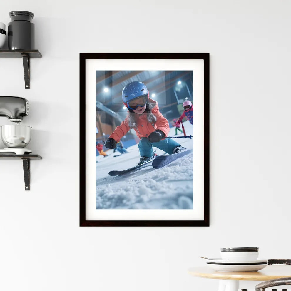 In the indoor ski resort Framed Print