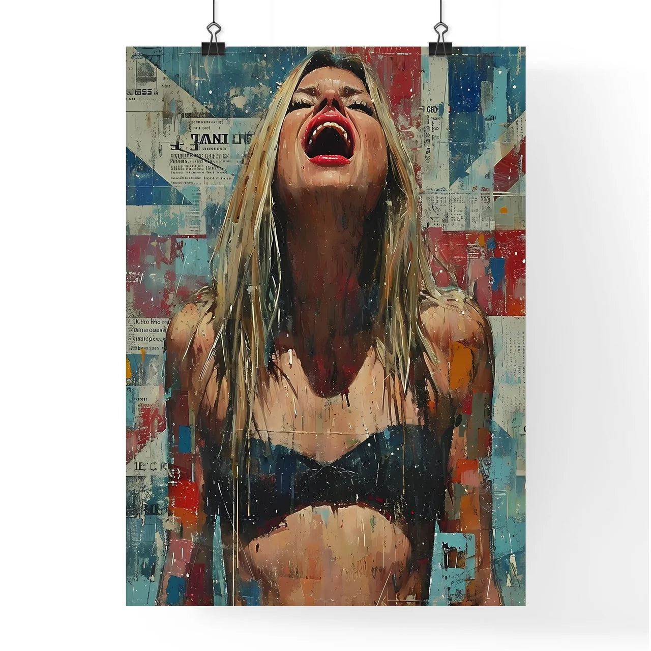 Fresco mixed with realism and pop art - Art  Poster