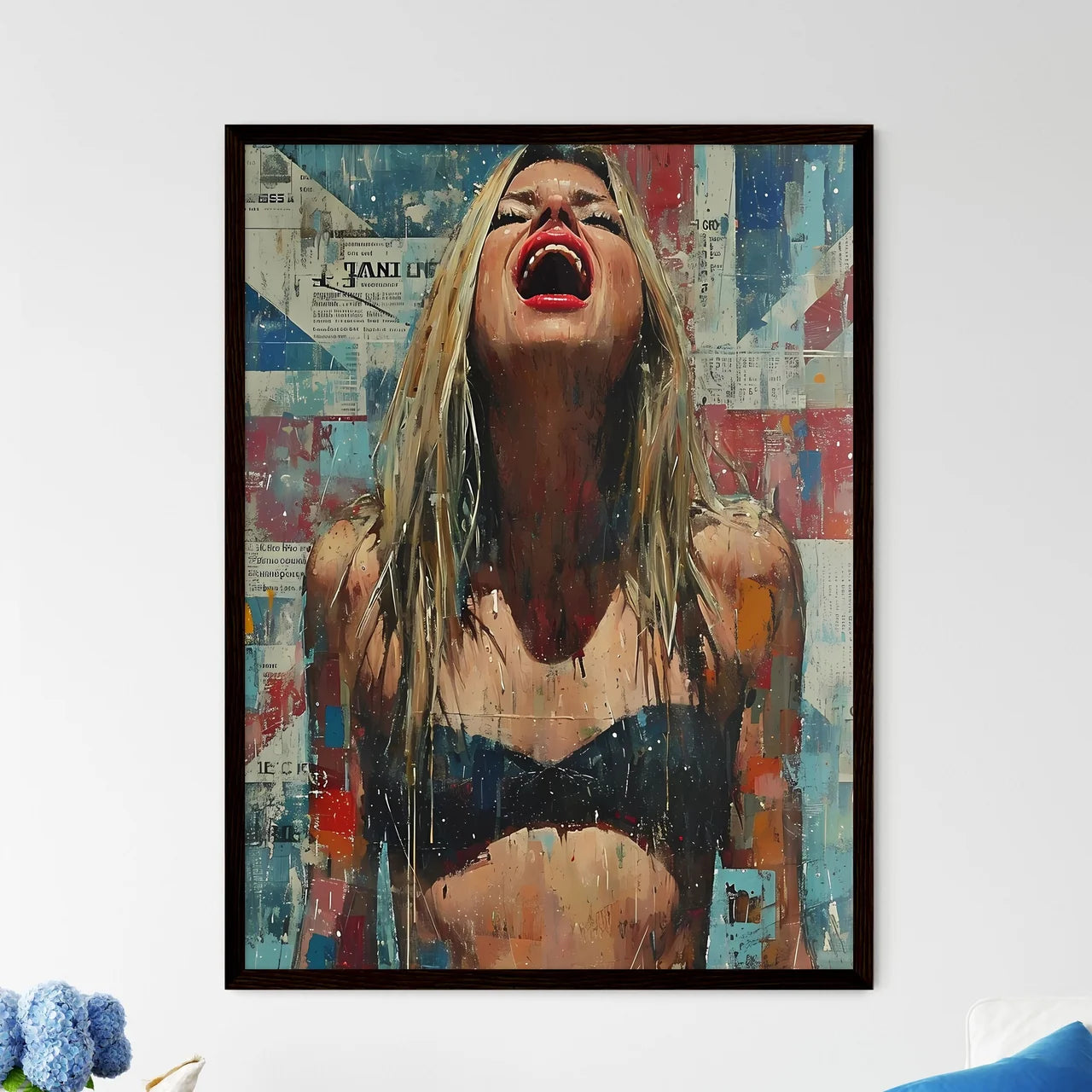 Fresco mixed with realism and pop art - Art  - Framed Art Print