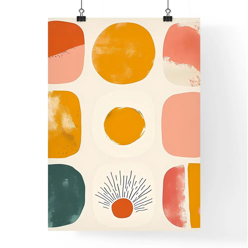 Small simple clipart set of 6 orange blush - Poster