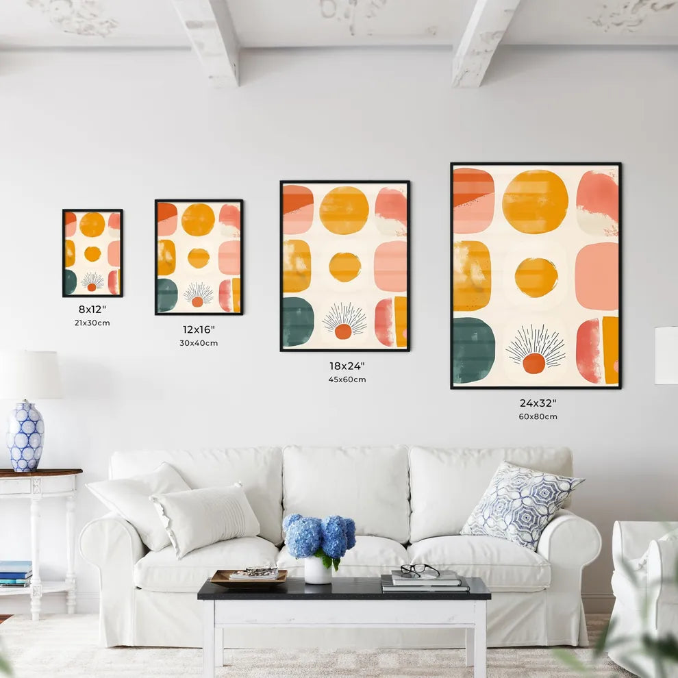 Small simple clipart set of 6 orange blush - - Kitchen Hangings
