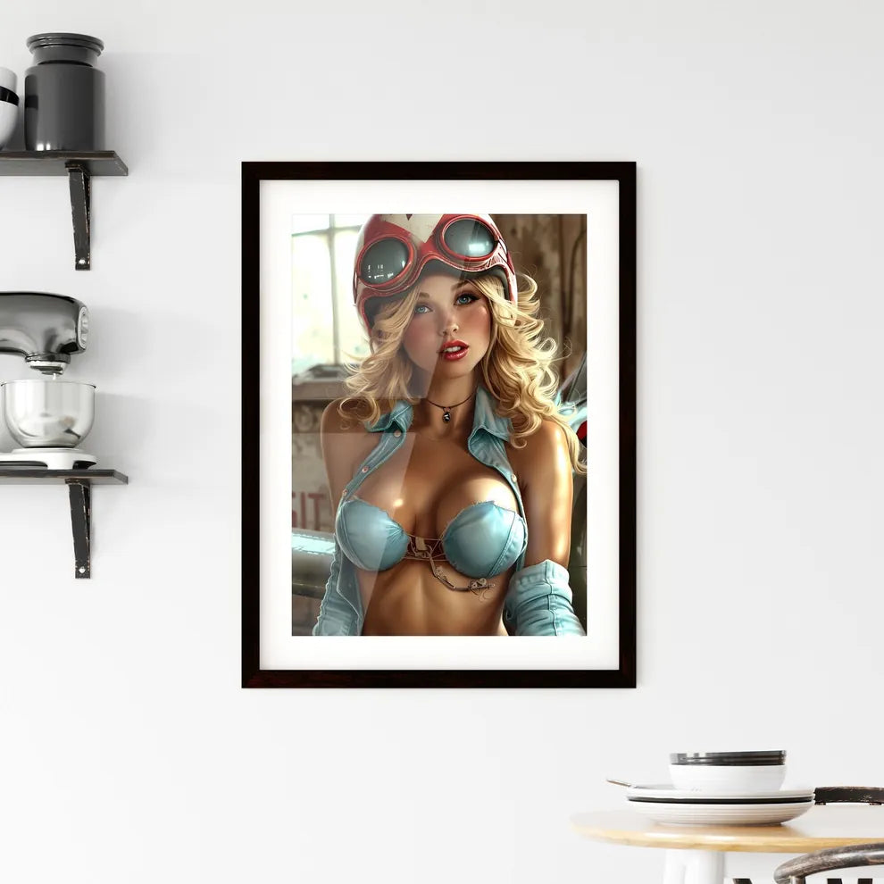 Gogo girl hyper realism style Framed Print