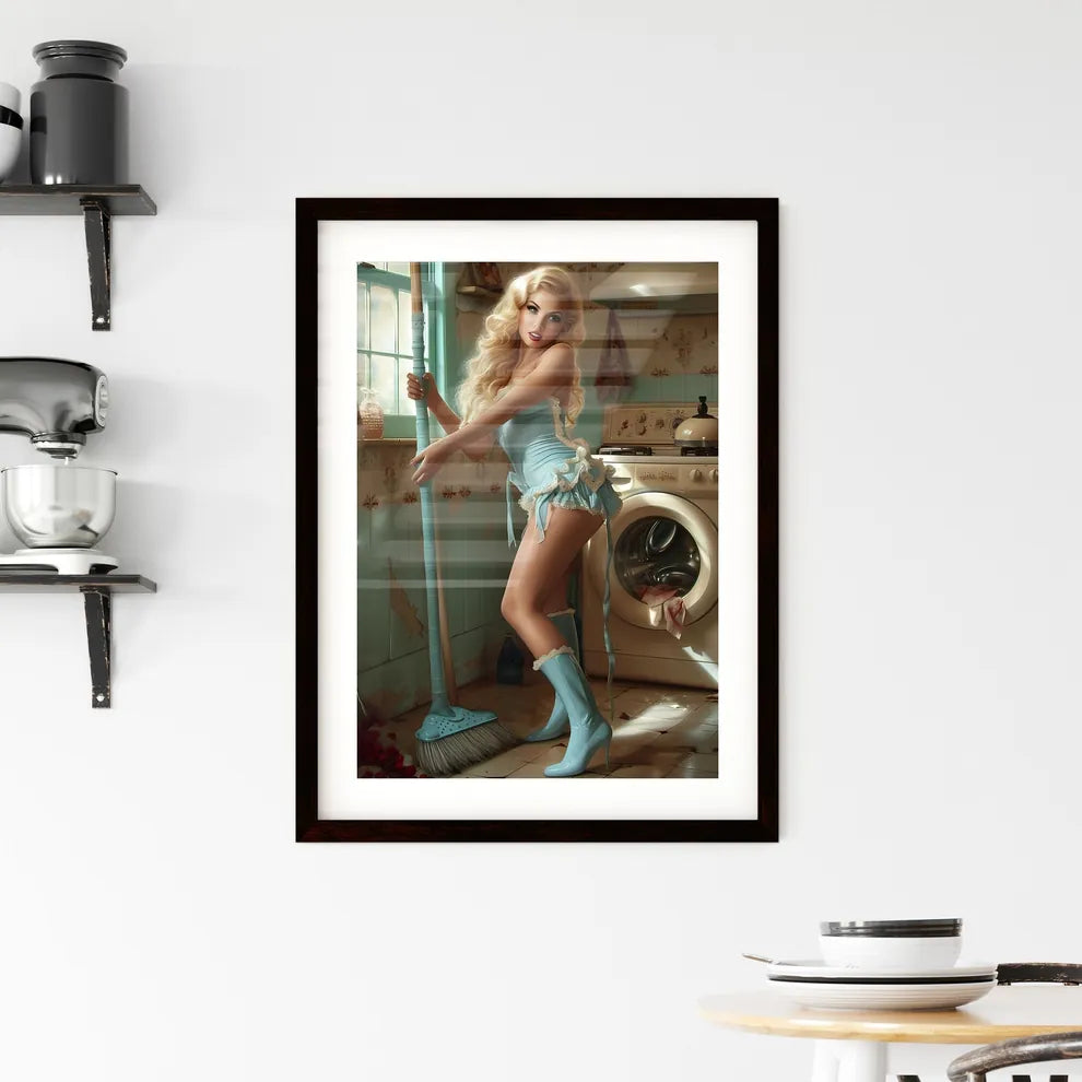 Housewife - Art print of a woman in a Framed Print