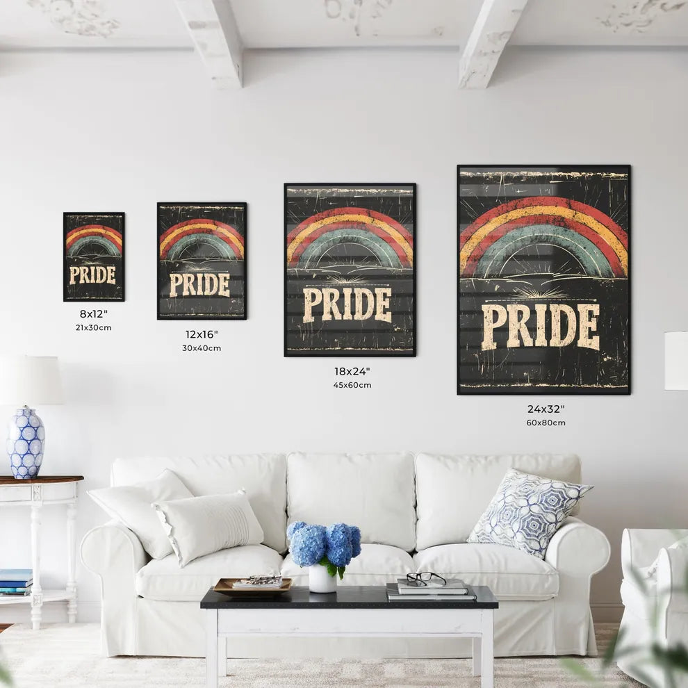 Rainbow with big letters pride vector art -  - Kitchen Hangings