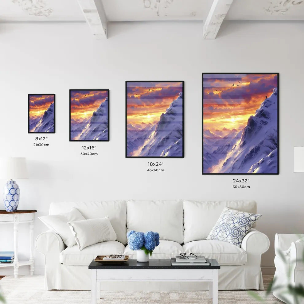 Snowboarding dreampunk - Art print of a moun - Kitchen Hangings