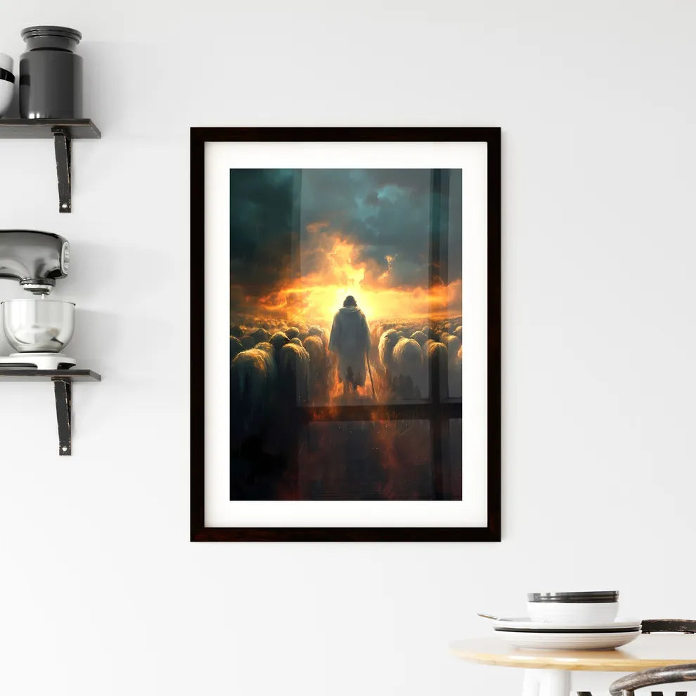 And the shepherds came and drove them away - Framed Print