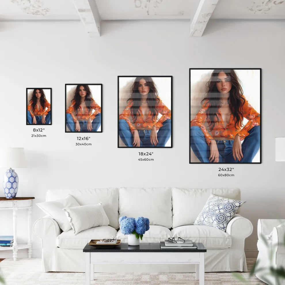 Sitting pin up factory worker girl - Art pri - Kitchen Hangings