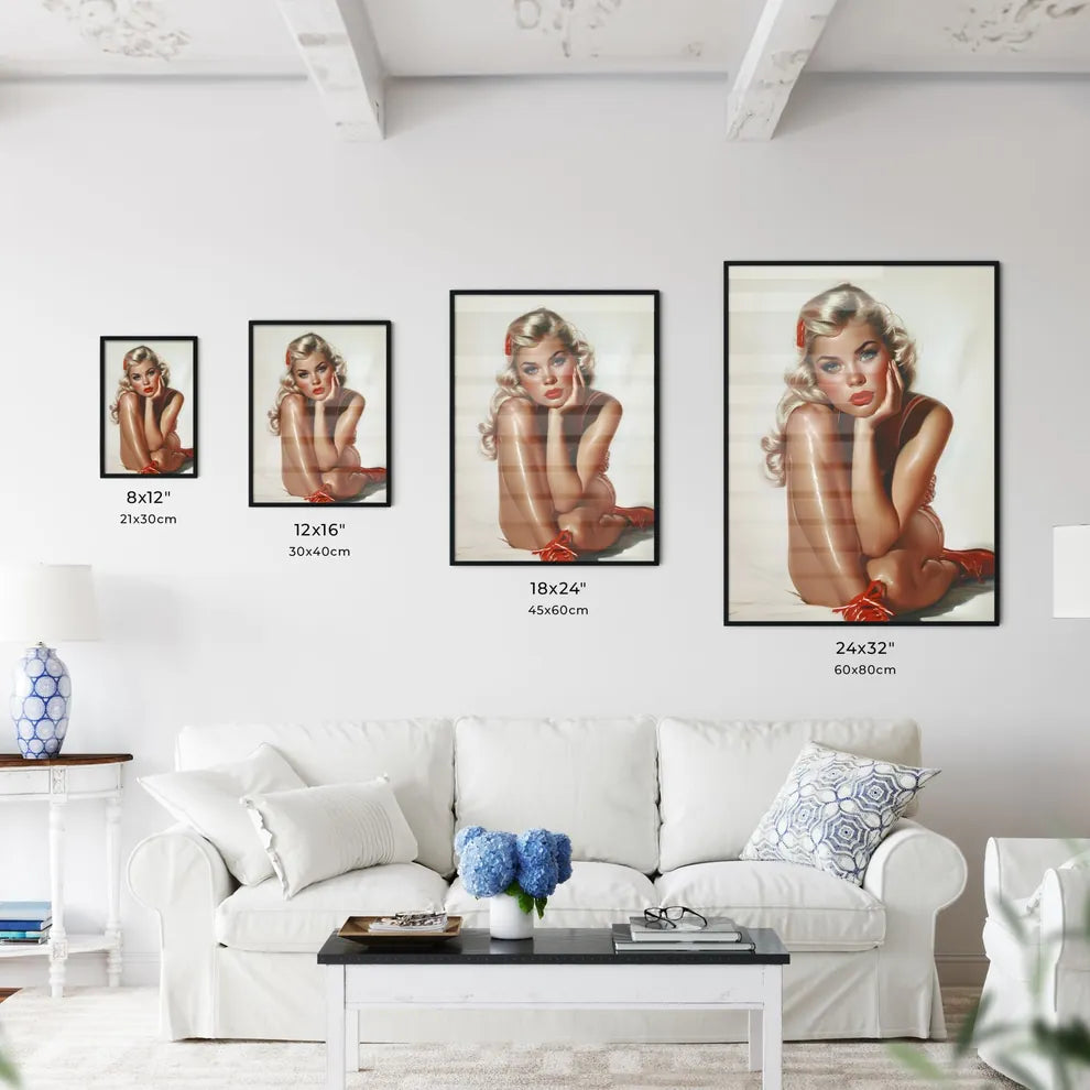 Sitting pin up factory worker girl - Art pri - Kitchen Hangings