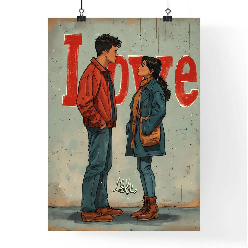 Cute pastel Love illustration - Art print of Poster