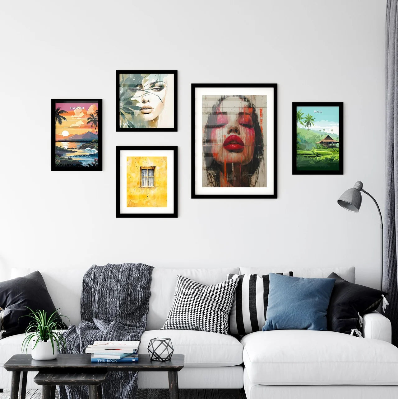 Vibrant red lips pop - Art print of a painti Wall Art