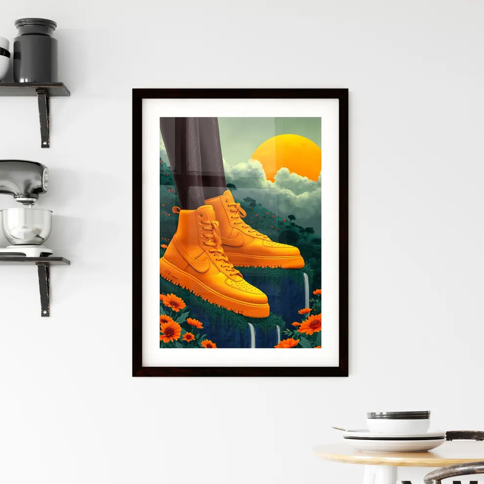 A trendy young person records - Art print of Framed Print