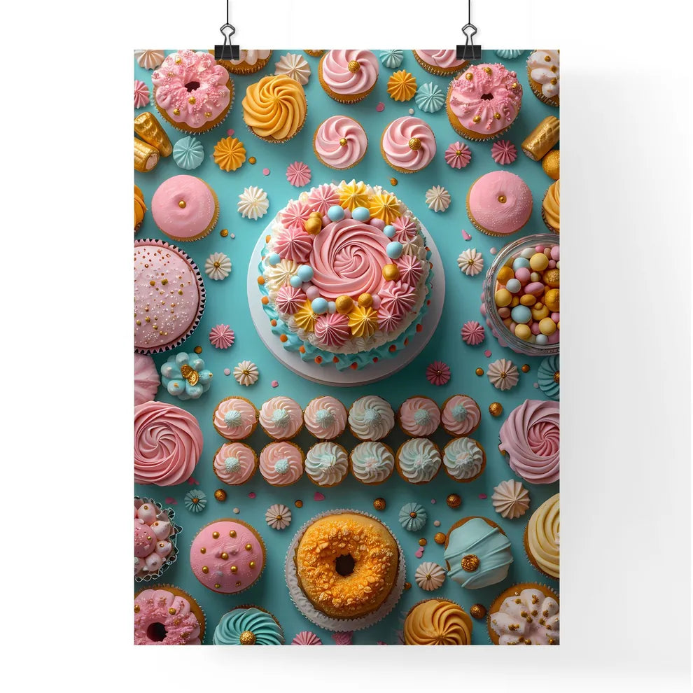 View from above on a laid table Poster