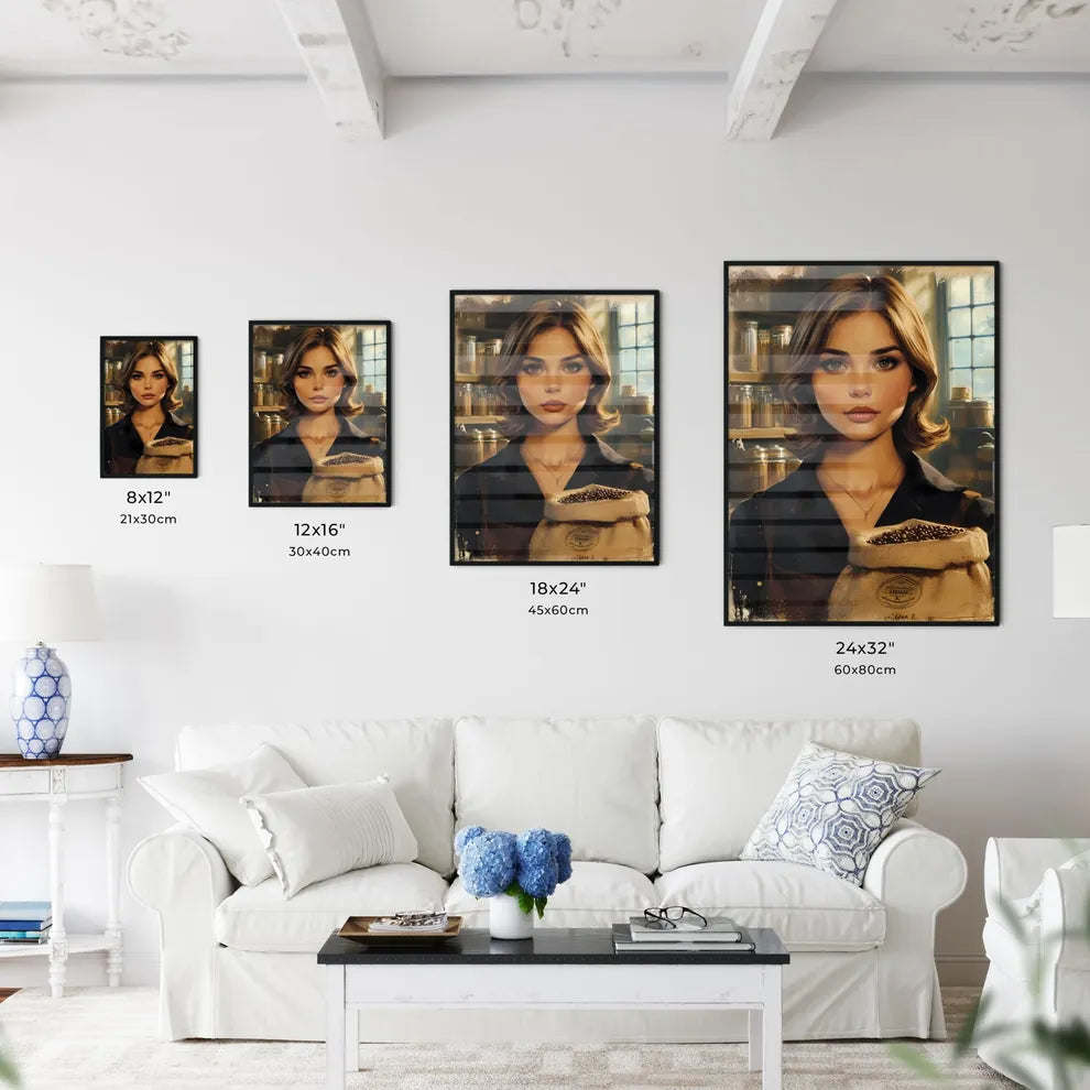 The vintage pin up Coffee girl isolated on w - Kitchen Hangings