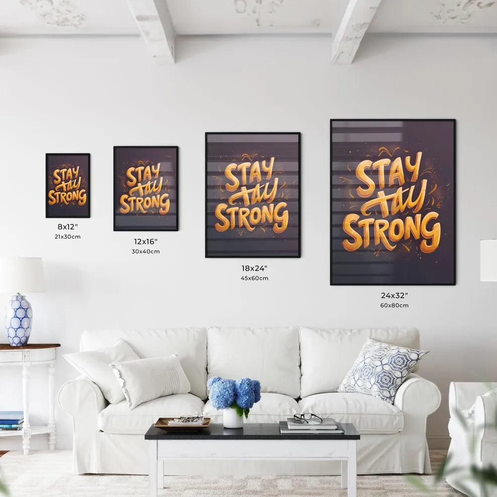 Repeated pattern of the word STAY STRONG in  - Kitchen Hangings