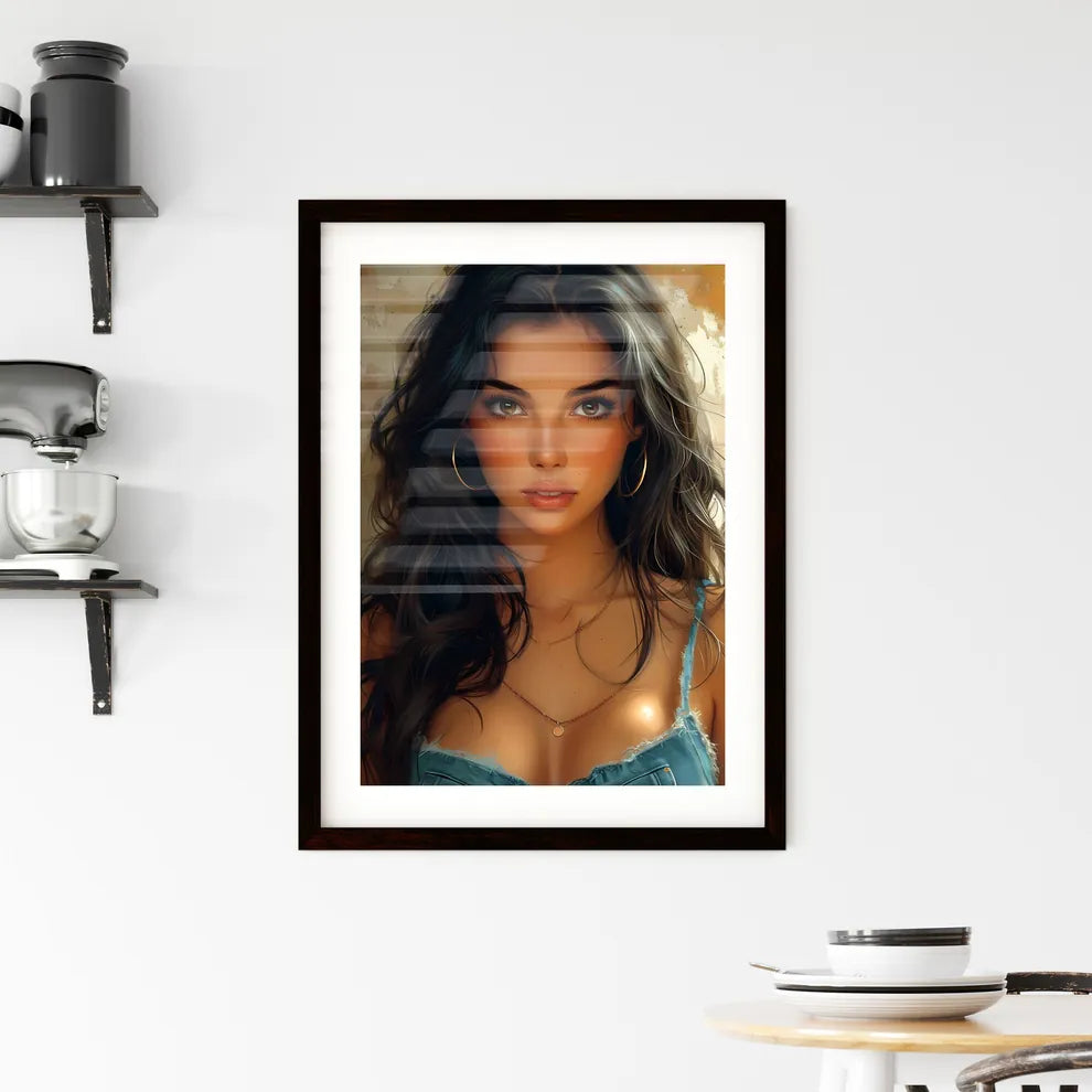 Chubby pin up girl Framed Print