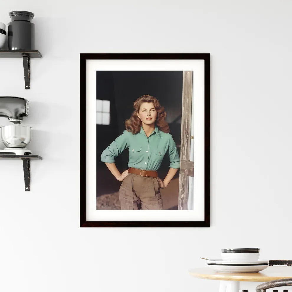 The vintage pin up girl Framed Print