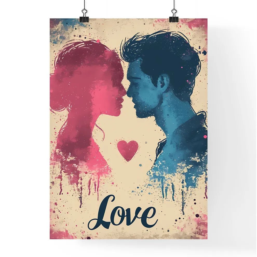 Cute pastel Love illustration - Art print of Poster