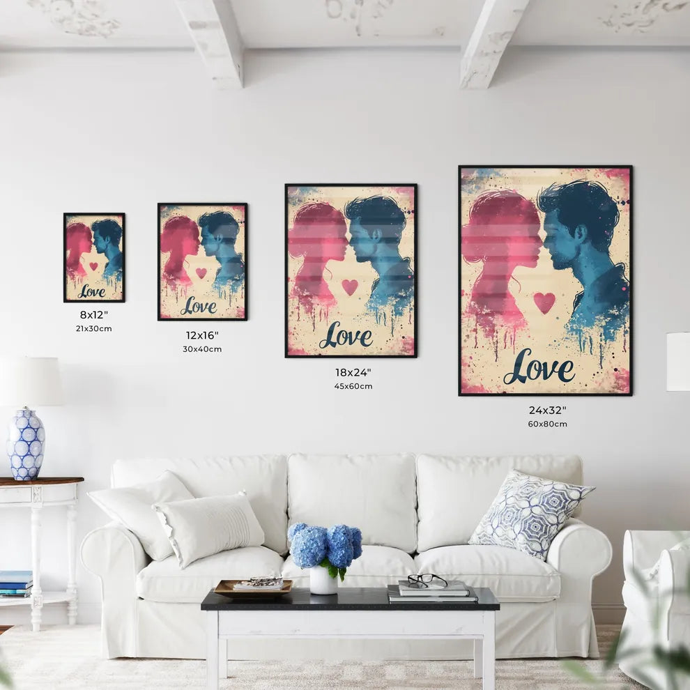 Cute pastel Love illustration - Art print of - Kitchen Hangings