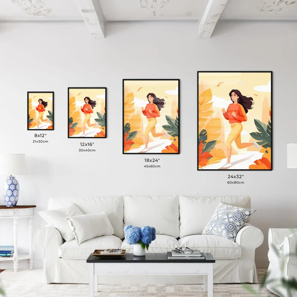 Sweat it out! - Art print of a woman runn - Kitchen Hangings