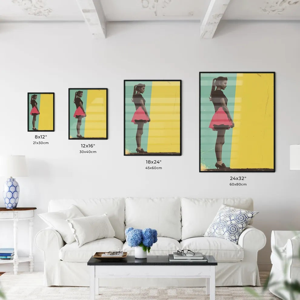 Retro colorful daisy flat pattern - Art prin - Kitchen Hangings