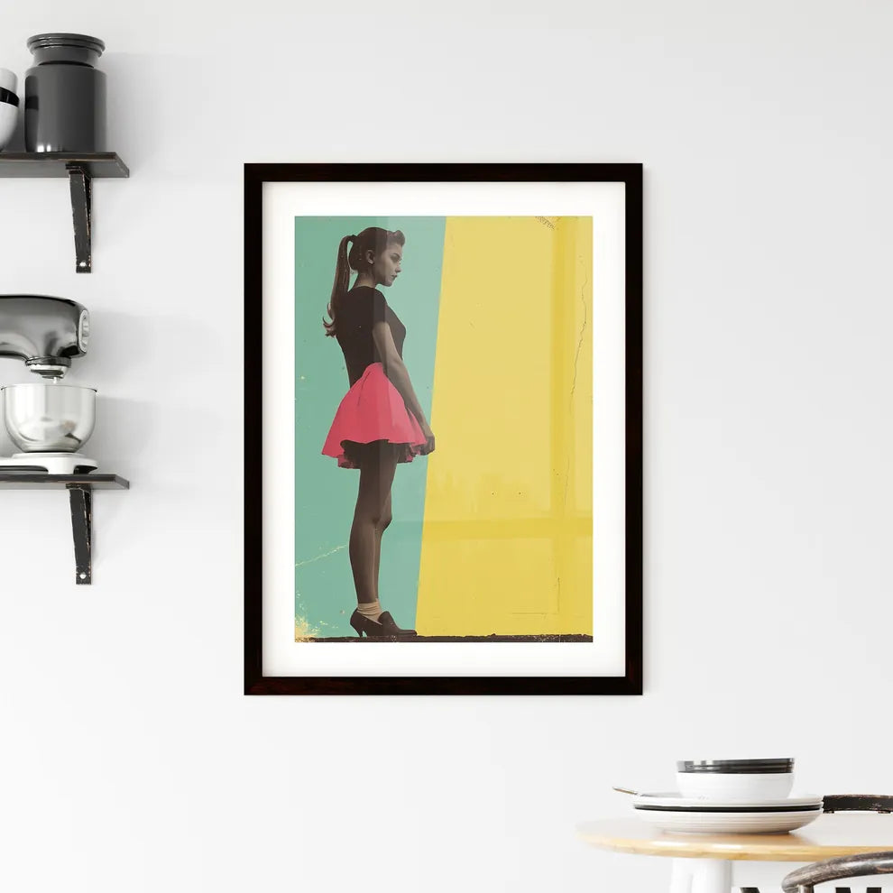 Retro colorful daisy flat pattern - Art prin Framed Print