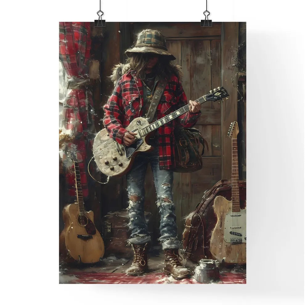 A trendy rocker guy - Art print of a person  Poster