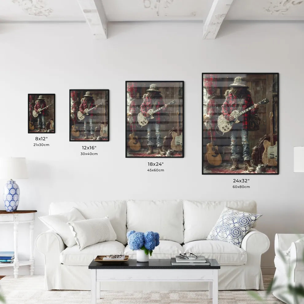 A trendy rocker guy - Art print of a person  - Kitchen Hangings