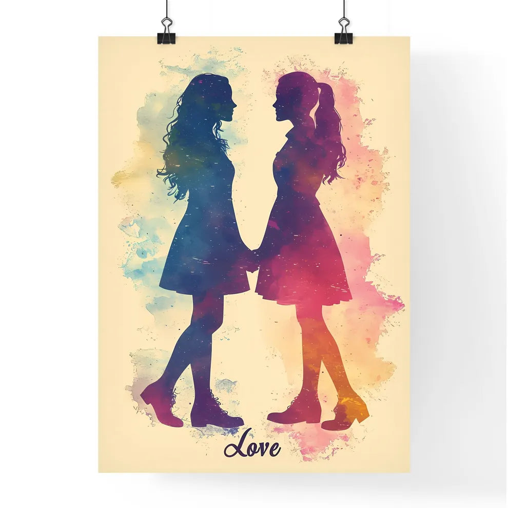 Cute pastel Love illustration - Art print of Poster