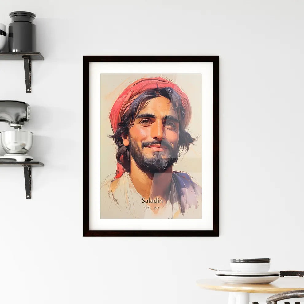 Saladin, 1137 - 1193, A Poster of a man with a beard and red head scarf Default Title