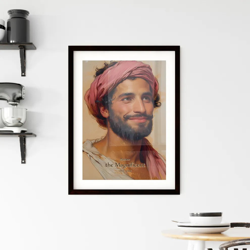 Suleiman, the Magnificent, 1494 - 1566, A Poster of a man with a beard and a pink head wrap Default Title