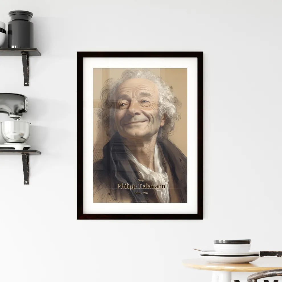 Georg, Philipp Telemann, 1681 - 1767, A Poster of a man with white hair and a scarf Default Title