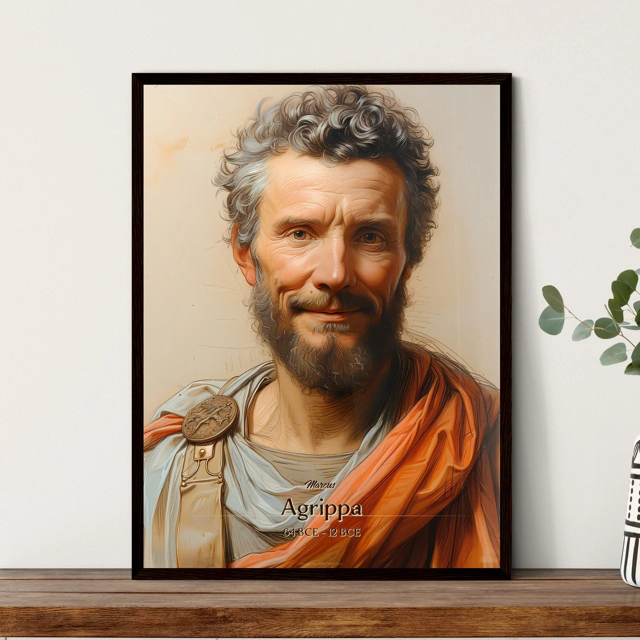 Marcus, Agrippa, 64 BCE - 12 BCE, A Poster of a man with a beard and a beard wearing an orange robe Default Title