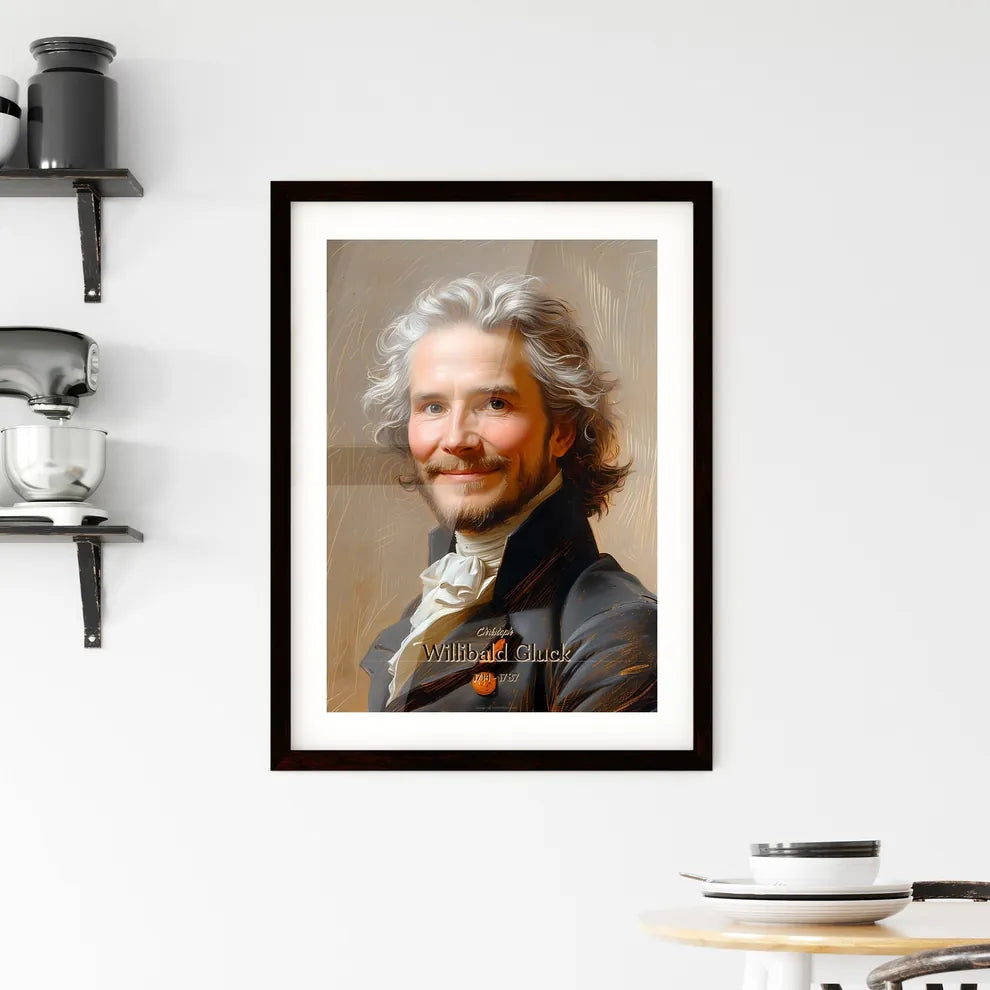 Christoph, Willibald Gluck, 1714 - 1787, A Poster of a man with long hair and beard wearing a black coat Default Title