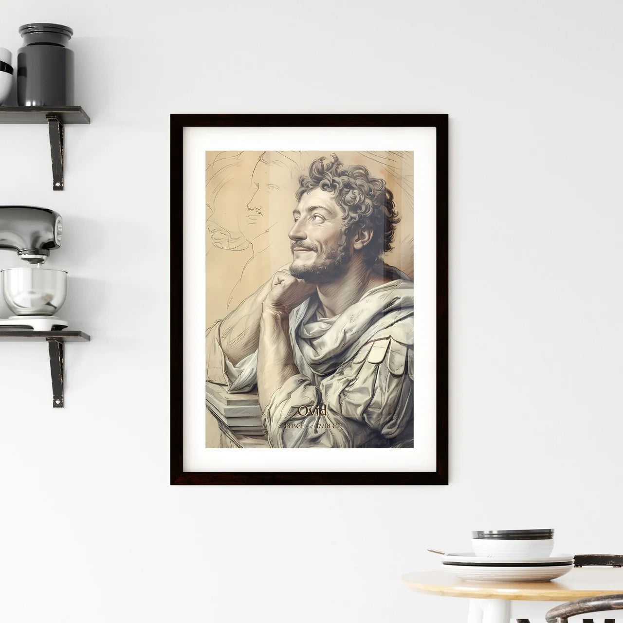 Ovid, 43 BCE - c. 17/18 CE, A Poster of a man with a beard and curly hair Default Title