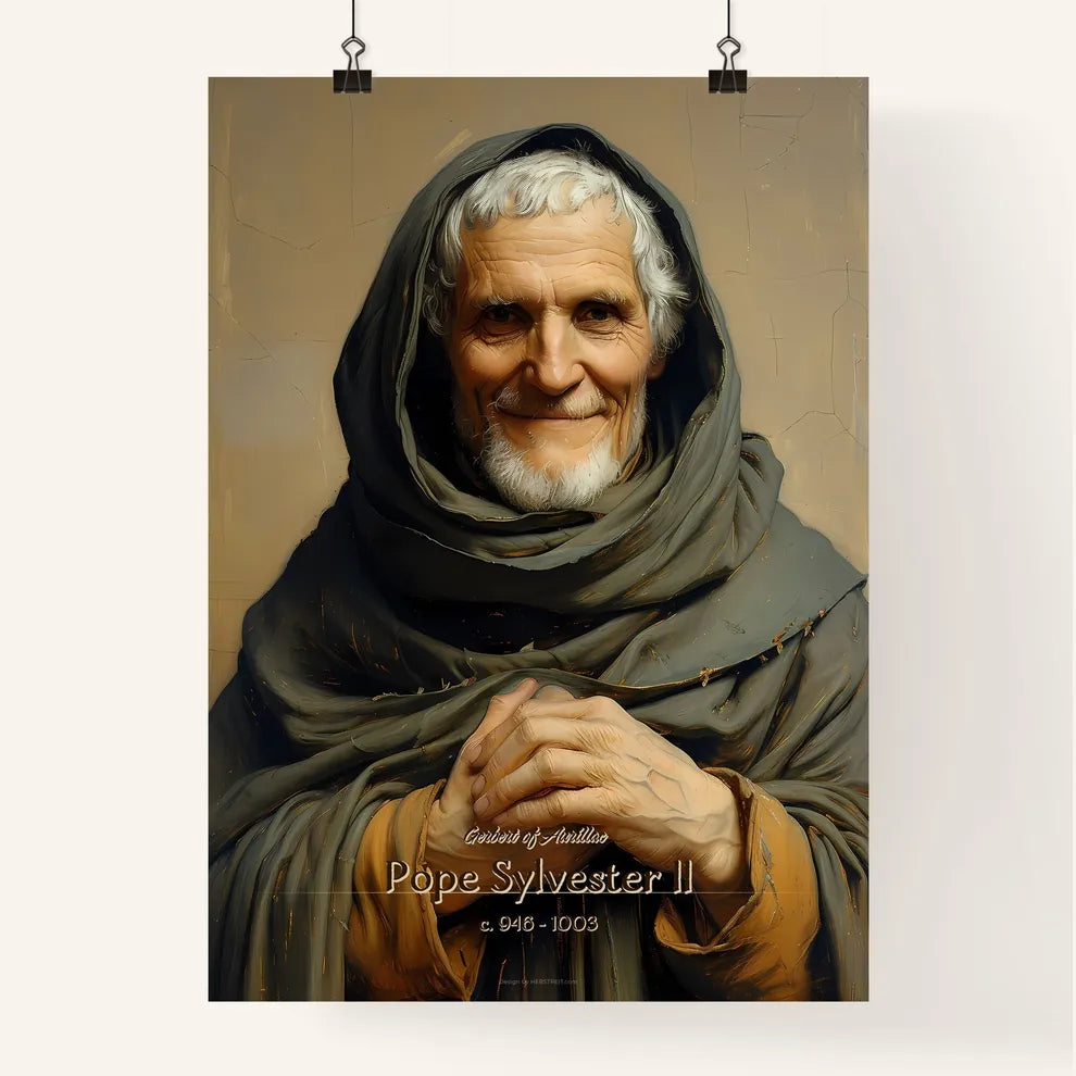 Gerbert of Aurillac, Pope Sylvester II, c. 946 - 1003, A Poster of a man in a robe Default Title