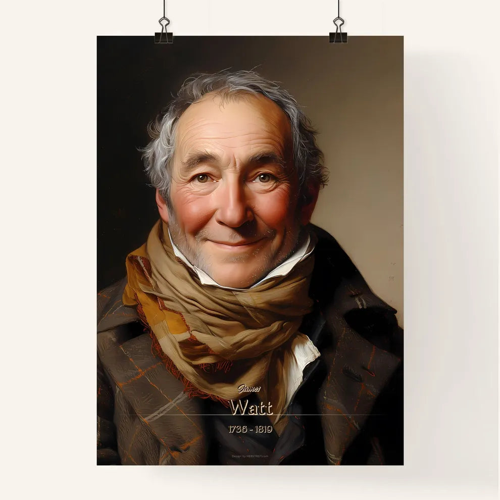 James, Watt, 1736 - 1819, A Poster of a man with a scarf smiling Default Title