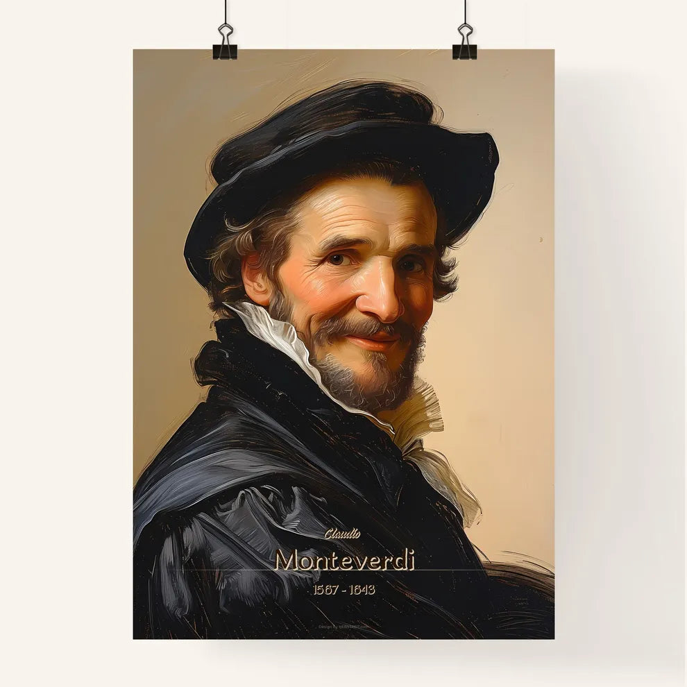 Claudio, Monteverdi, 1567 - 1643, A Poster of a man wearing a hat Default Title
