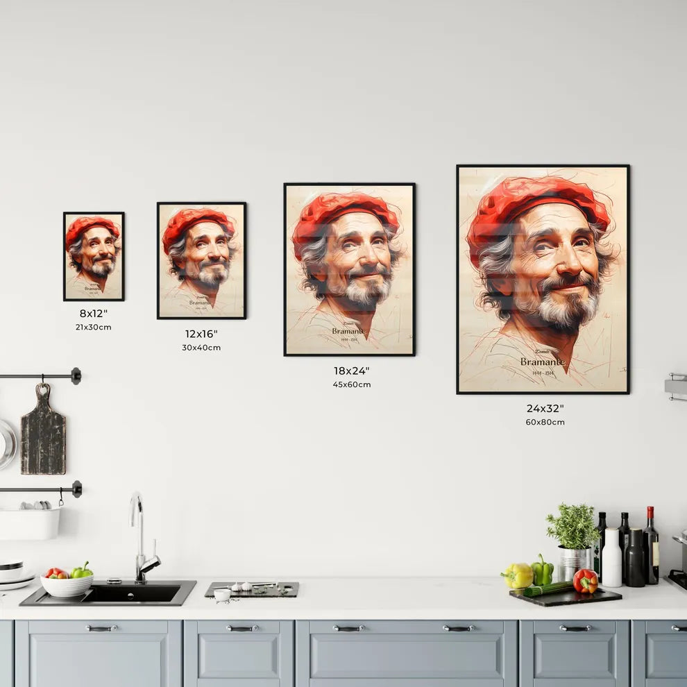 Donato, Bramante, 1444 - 1514, A Poster of a man with a beard and red hat Default Title