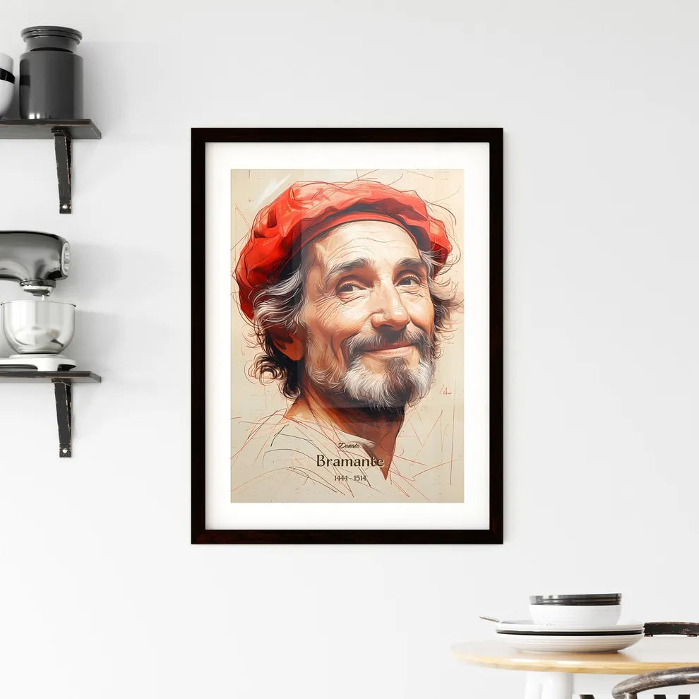 Donato, Bramante, 1444 - 1514, A Poster of a man with a beard and red hat Default Title