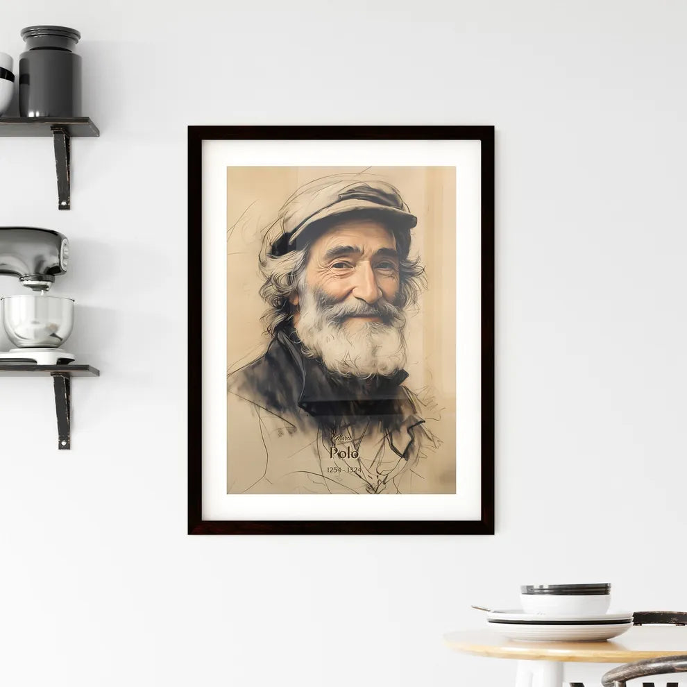 Marco, Polo, 1254 - 1324, A Poster of a man with a beard and hat Default Title