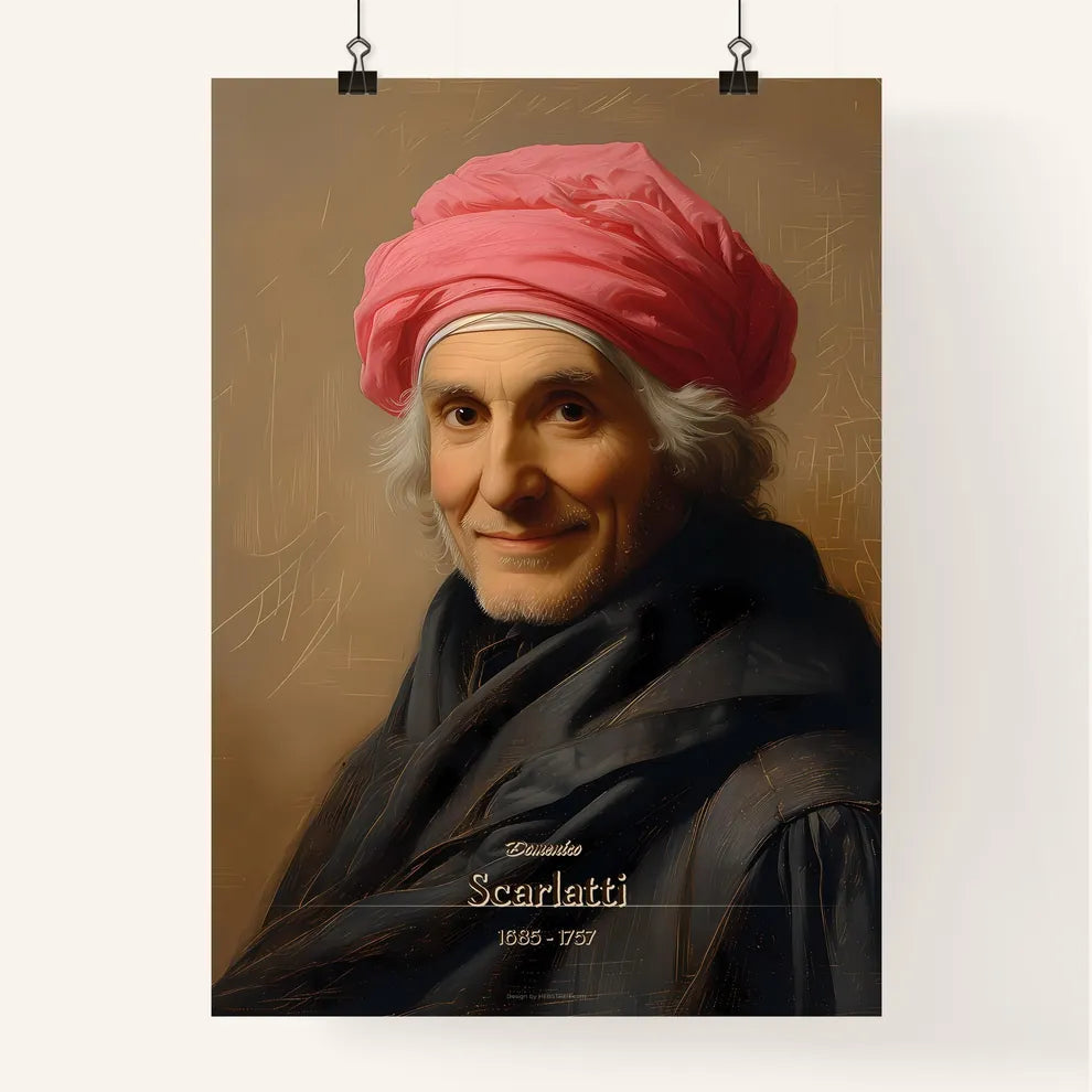 Domenico, Scarlatti, 1685 - 1757, A Poster of a man wearing a pink head wrap Default Title