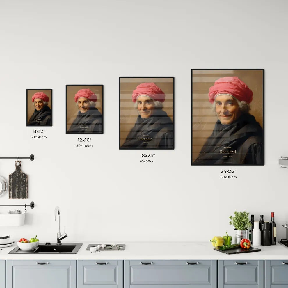 Domenico, Scarlatti, 1685 - 1757, A Poster of a man wearing a pink head wrap Default Title