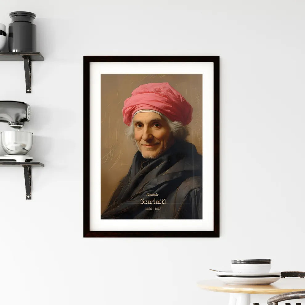 Domenico, Scarlatti, 1685 - 1757, A Poster of a man wearing a pink head wrap Default Title