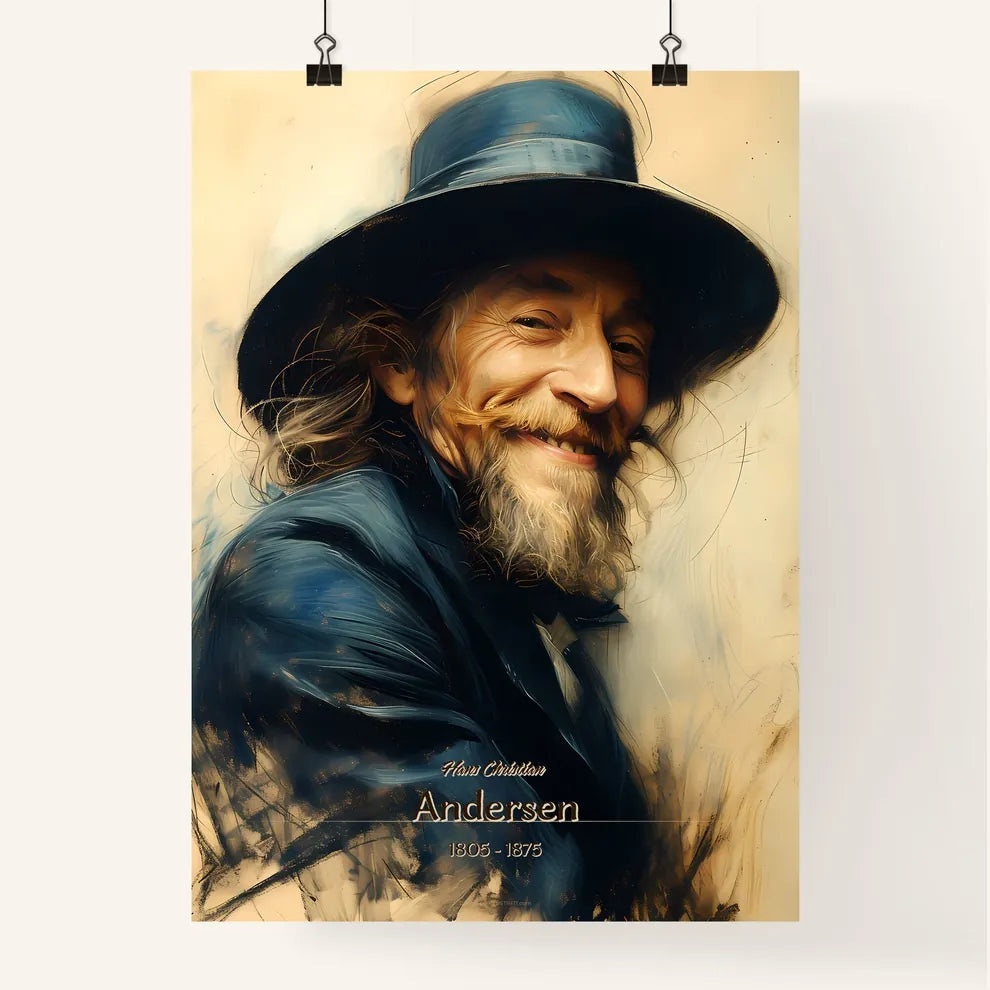 Hans Christian, Andersen, 1805 - 1875, A Poster of a man wearing a hat Default Title