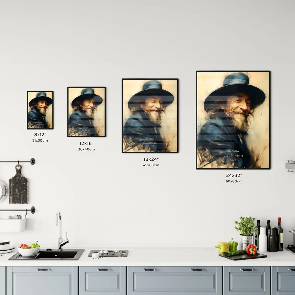 Hans Christian, Andersen, 1805 - 1875, A Poster of a man wearing a hat Default Title